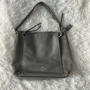 Coach Grey Leather and Suede handbag